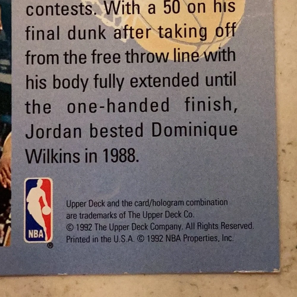 Michael Jordan 1992-93 Upper Deck 453 Champ Basketball Card NBA #453 1992 - Picture 3 of 4